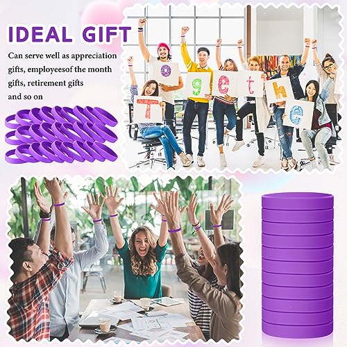 Image of Liliful 100 Pcs Silicone Rubber Wristbands Rubber Wristband Bracelet Bands for Silicone Wristbands for Women Men(Purple)