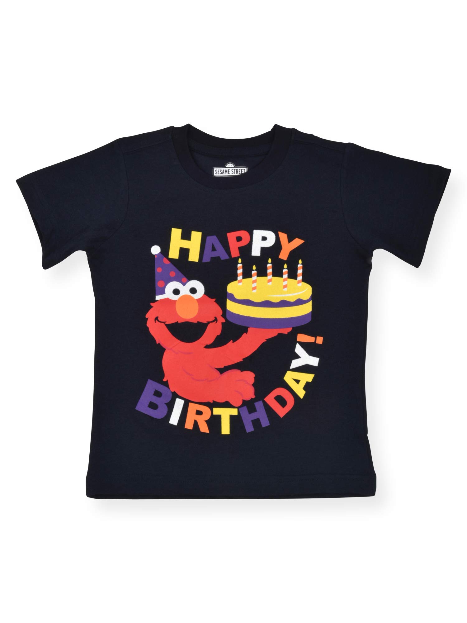Sesame StreetElmo Boys’ Happy Birthday Short Sleeve T-Shirt for Infants and Toddlers - Black