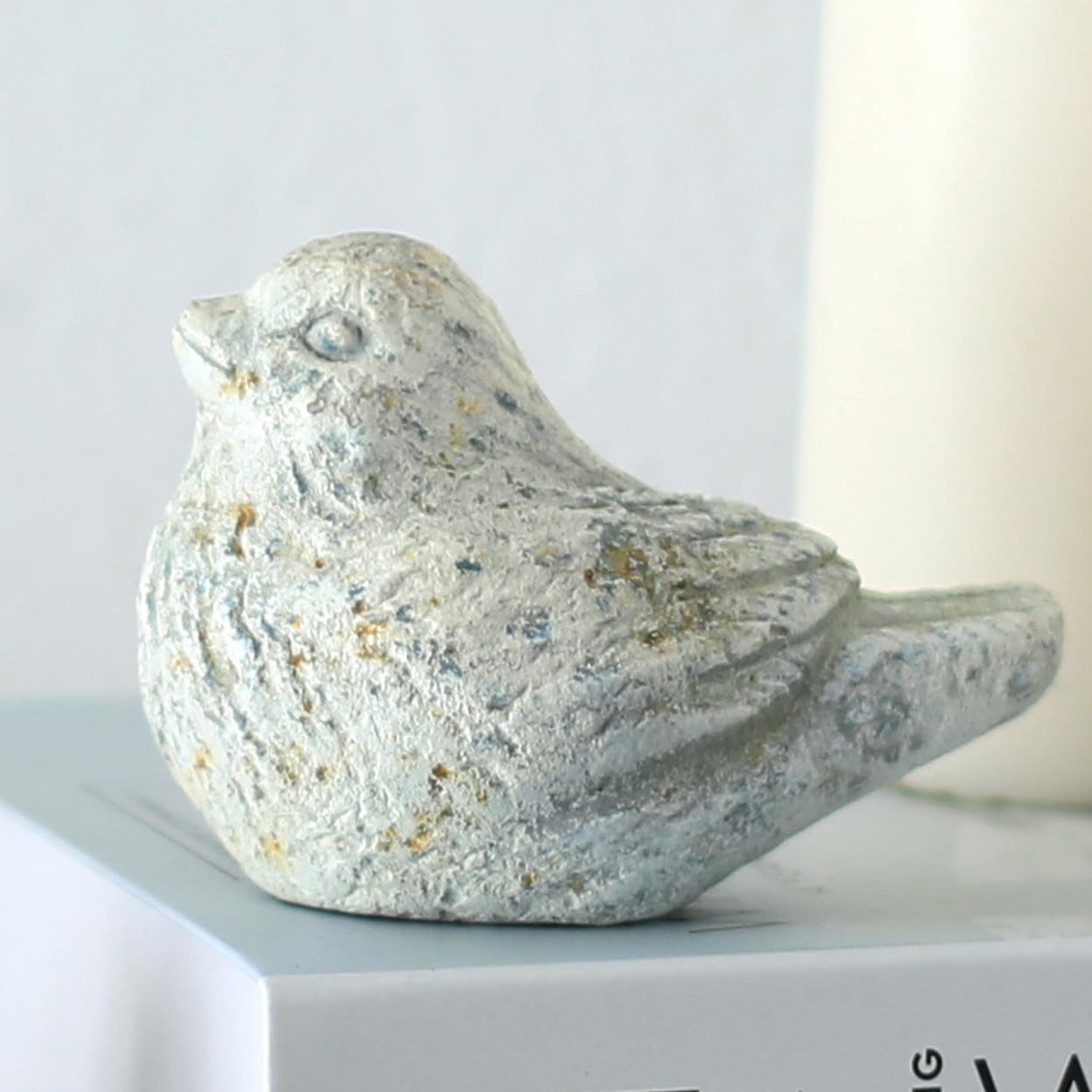 BIG FORTUNE Outdoor Bird Statues Bird Decor Figurines for Home Cement Bird Sculpture for Patio Yard Lawn Ornament, Indoor Outdoor Stone Bird Decorations Statue 1pc - Image 3