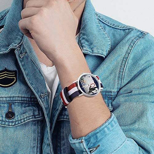 Banksy Olympische Ringdieb, Freizeitarmbanduhr, geflochtene Uhr mit Skala - 4