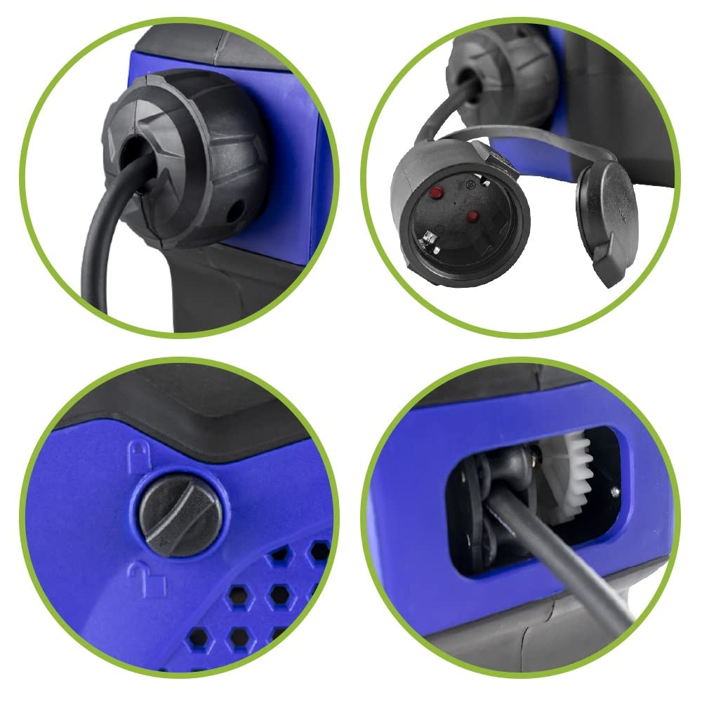 JBM Carrete de Cable Eléctrico 12M Azul 53526