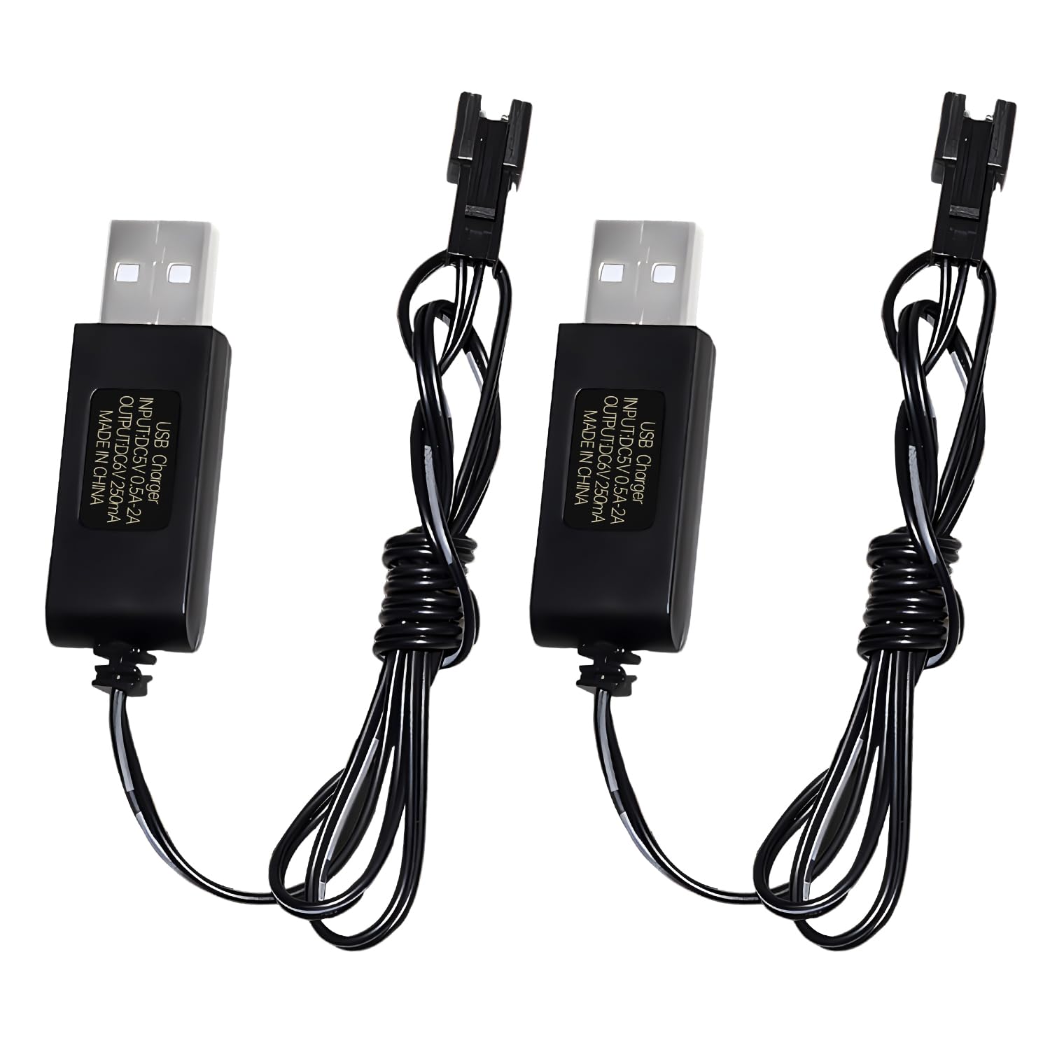 AMZZN 2PCS 4.8V cavo di ricarica USB con connettore della spina SM-2P per escavatore SY-E511 RC,E562 TD141 RC fuoristrada,4.8V NiCd o NiMH o Lipo cavo