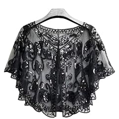A - Black - Sequin Beaded Shawl