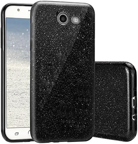 Galaxy J7 Prime 2017 Case,Galaxy J7 Sky Pro Case, J7 Perx Case, Galaxy J7 V case,Amagle Back Cover Shinning Protective Bumper Bling Glitter Case for Samsung Galaxy J7(2017) (Black)