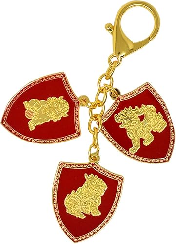 Vista 2 de Rojo 3 Celestial Shield Stand Protección Llavero W4264, Rojo