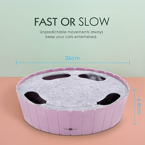 Miniatura 5 de Pawaboo Juguete interactivo para gatos con ratón para correr, juguete electrónico de movimiento automático para gatos de interior, Pop and Play Hide