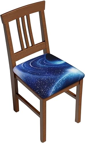 Juego de 2 fundas de cojín para sillas de comedor con espacio exterior de galaxia, extraíbles y lavables, para sillas de comedor, reutilizables,