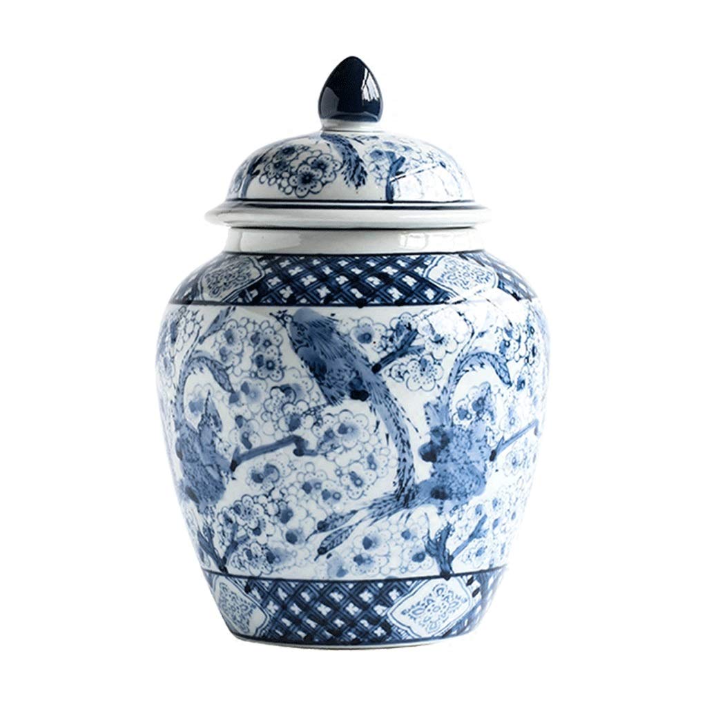 asdchZen Vase Blue And White Porcelain Trumpet Medium Large Living Room Decoration Flower Arrangement,Medium