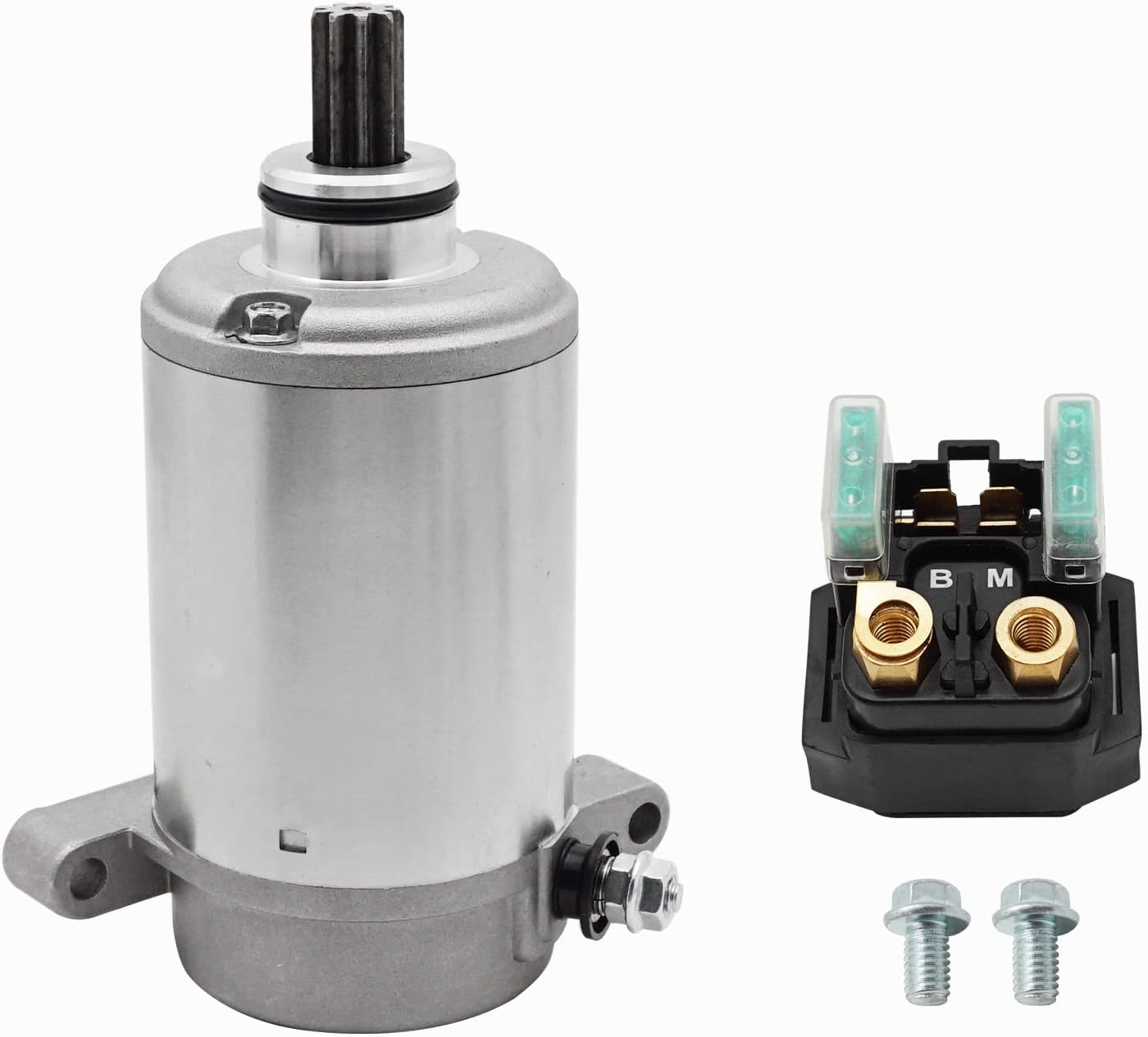 Starter Motor & Relay for Yamaha Big Bear 400 2000-2012 Wolverine 350 1995-2005 Big Bear 350 1997-1999 4KB-81890-00-00