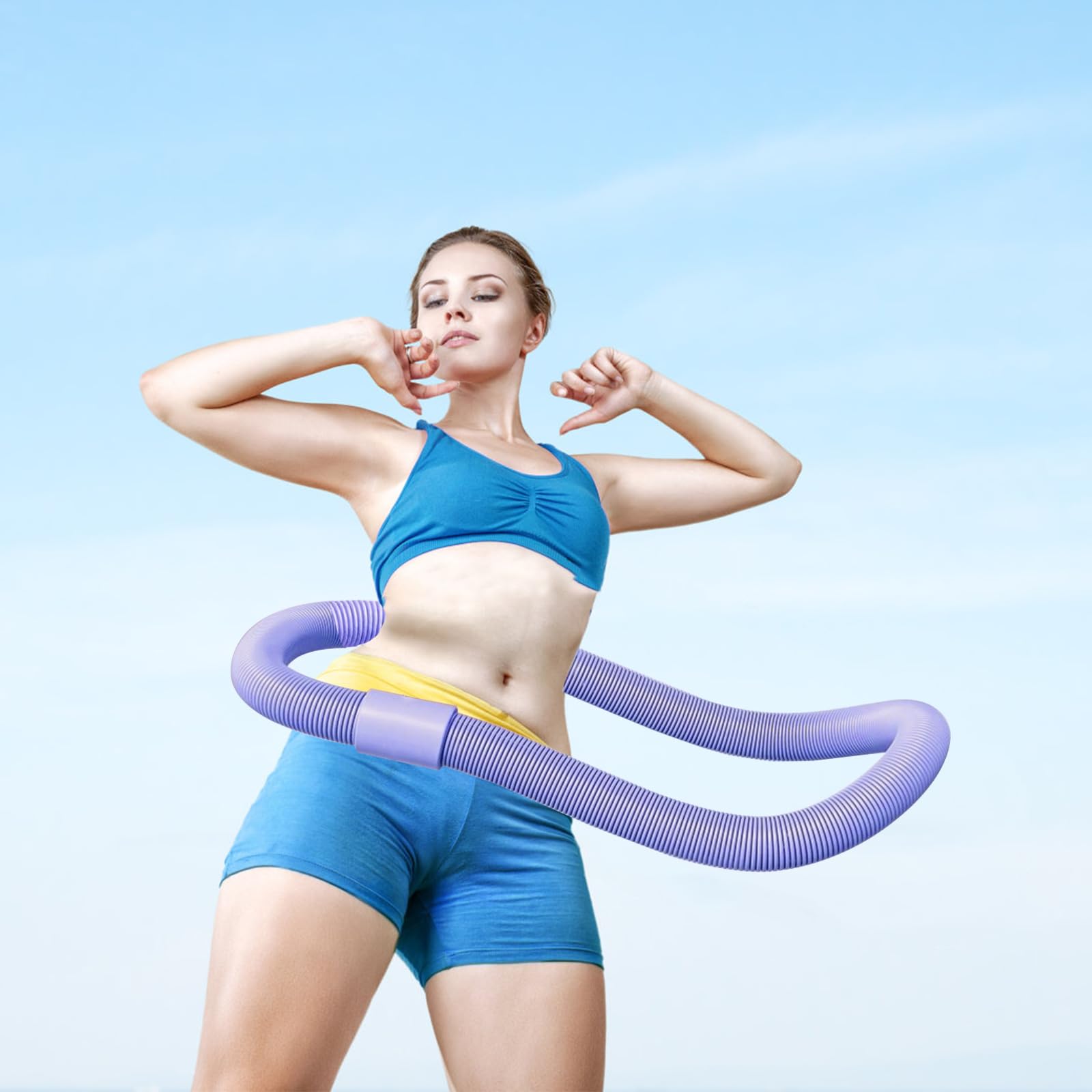 Hula Hoop, Hula Hoop Per Adulti E Principianti Cerchi Morbidi A Molla Con Peso Di 1,35 kg Anello Fitness Pieghevole Contenitore Per Casa Palestra E Scuola