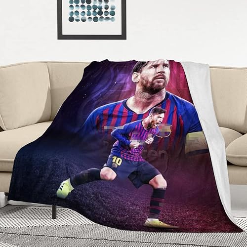 FNGEEN Filt Lionel Messi FC Barcelona Mjuk fluffig flanellfilt 152 x 203 cm