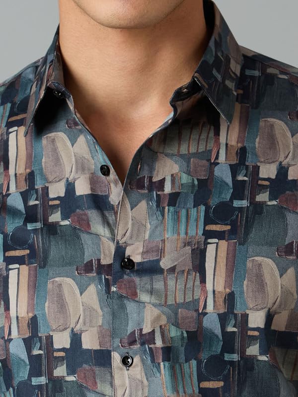 Image of MARK & ALBERT Men's Slim Fit Cotton Formal Shirt