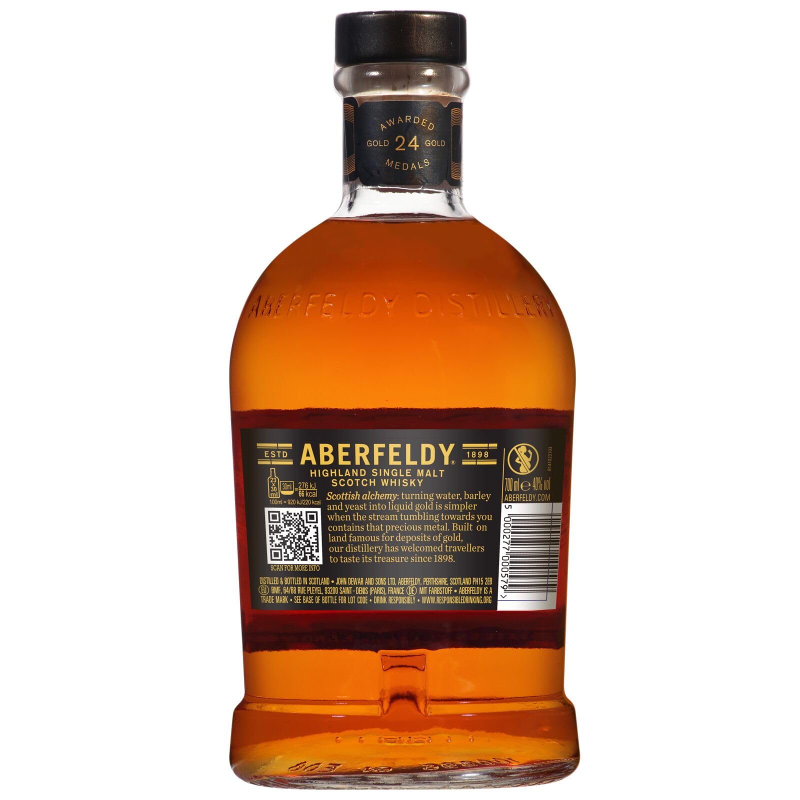 Aberfeldy 16 Year Old Single Malt Scotch Whisky, 40 % vol., 70 cl / 700 ml, Whisky premium affiné dans des fûts de Sherry Oloroso en premier remplissage