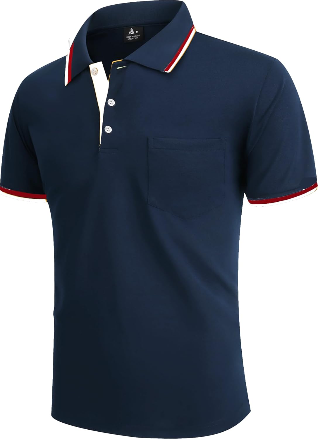ZITY 5 Pack Men Polo Shirts Short Sleeve with Pocket Wicking Golf Shirts for Men Casual Collared T-Shirts