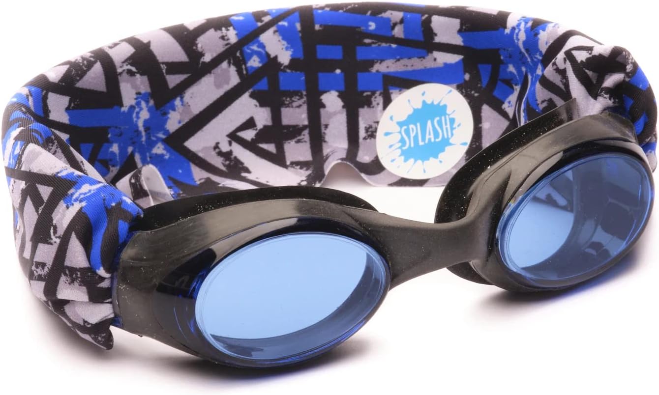 Splash Place Swim Goggles with Fabric Strap - THE MAZE | Fun, Fashionable, Comfortable - Adult & Kids Swim Goggles