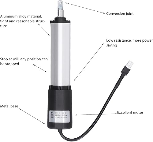Miniatura 2 de Actuador micro lineal de 12 V CC de 4 pulgadas, mini actuadores de movimiento eléctricos pequeños 100N, velocidad impermeable, actuador de