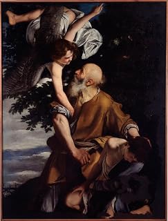 MVOVZQCV Famous Paintings Artwork Retro Print Paintings Binding of Isaac by Orazio Gentileschi Wall Art Posters for Home Decor 60x90cm