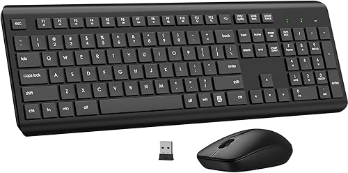 Combo de teclado y mouse inalámbricos, teclado ergonómico silencioso de tamaño completo y mouse, batería de larga duración, mouse óptico, teclado de disponible en Yaxa Guatemala