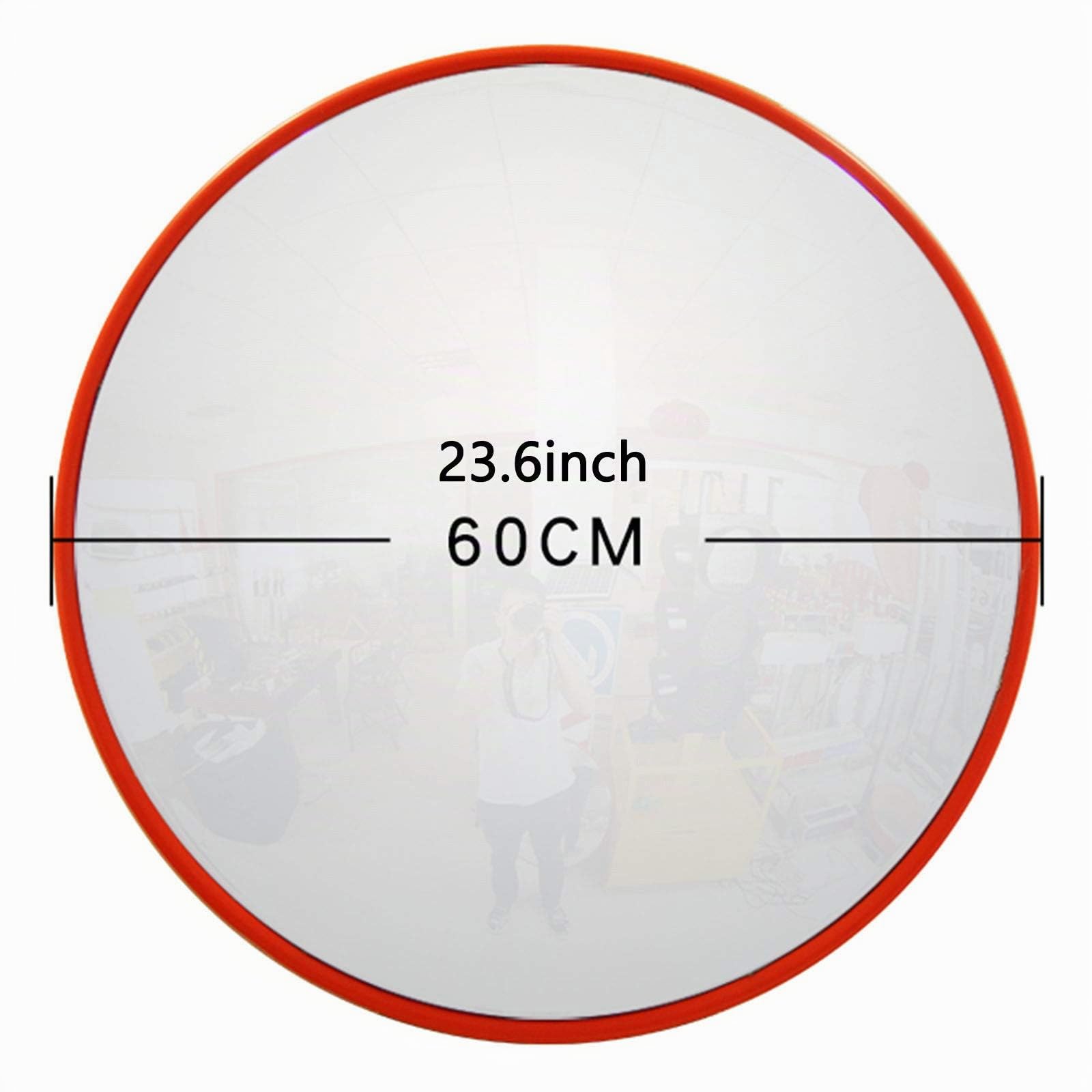 Convexe 60cm - Miroir de Rue Réglable Avec 130° Grand Angle pour Sortie Garage, Allée, Parc - Circulation Intérieur et Extérieur