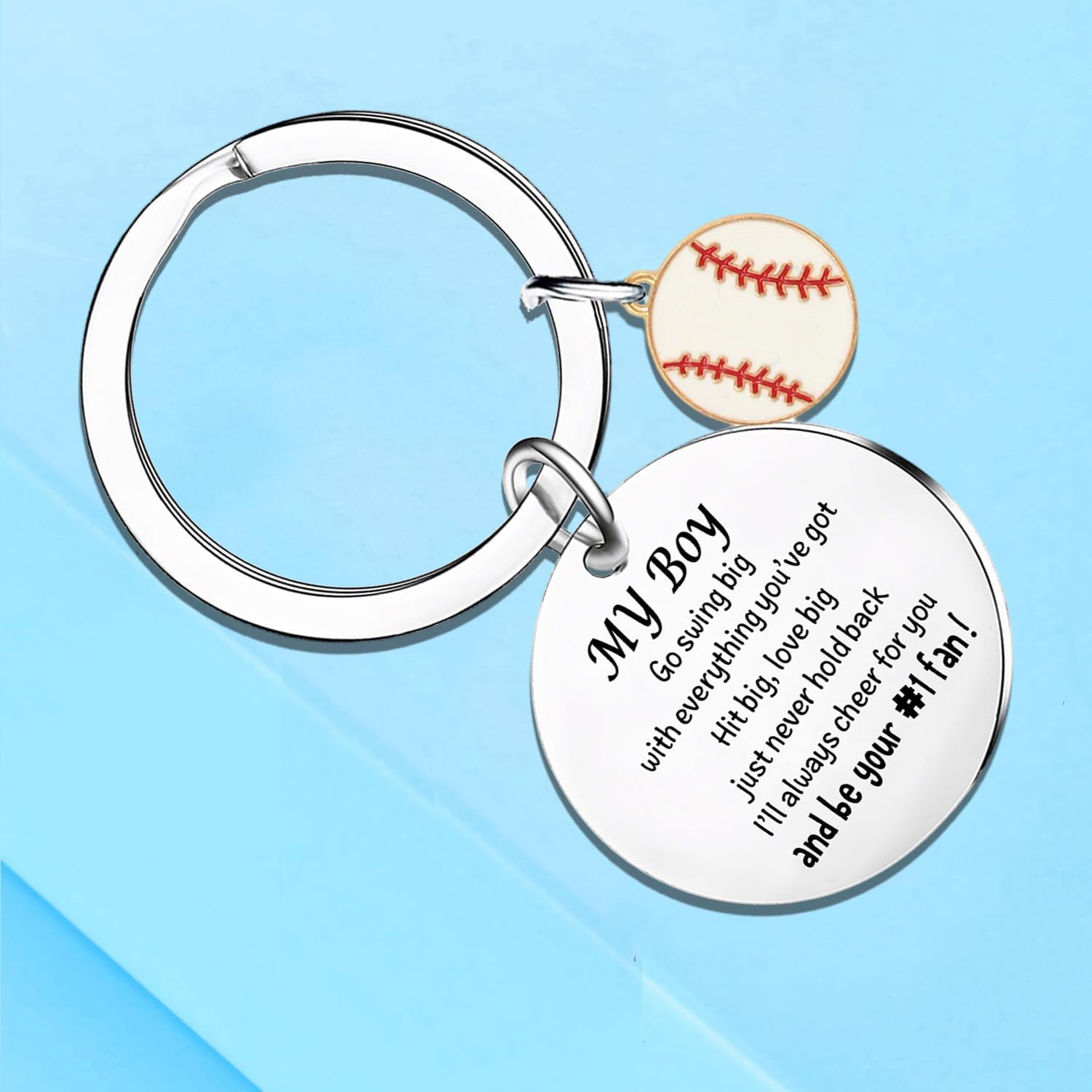 malyunin Baseball Gift For Son From Mom Inspirational Baseball Keychain For Son Baseballs Birthday Decorations Baseballs Team Gifts - Image 3