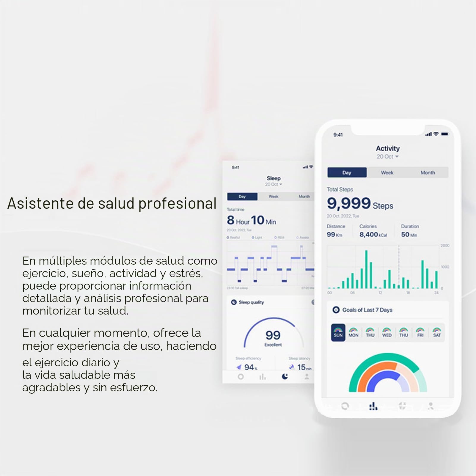 Anillo Inteligente para Hombres y Mujeres, Rastreador de Ejercicios a Prueba de Agua IP68, Monitoreo del Sueño y de los Pasos de Salud, Anillos (21,5 mm/0,85 Pulgadas)