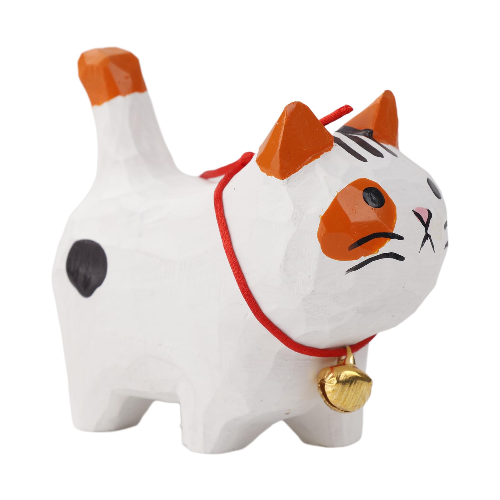 Amazon.co.jp: Andux ミニ動物木彫り 木製の猫の彫刻 カラフルな動物像 