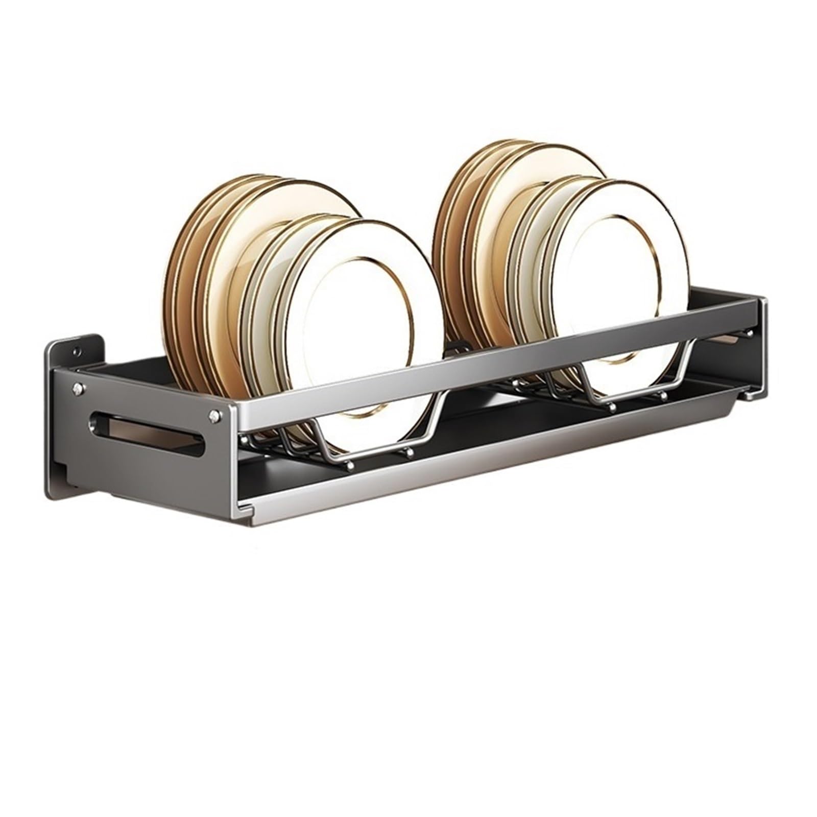 Égouttoir à vaisselle mural pour cuisine - Gain de place - Support pour assiettes et bols avec plateau B pour un séchage efficace - Idéal pour les petites cuisines et appartements