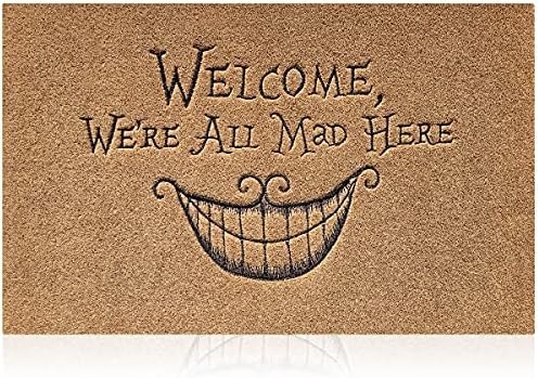 AOAOPQ Funny Door Mats Outdoor Welcome Mats Indoor with Natural Rubber Backing,Smiley Doormats for Entryway Front Back Door Hallway Garage Entrance Mats 45*70 cm Black