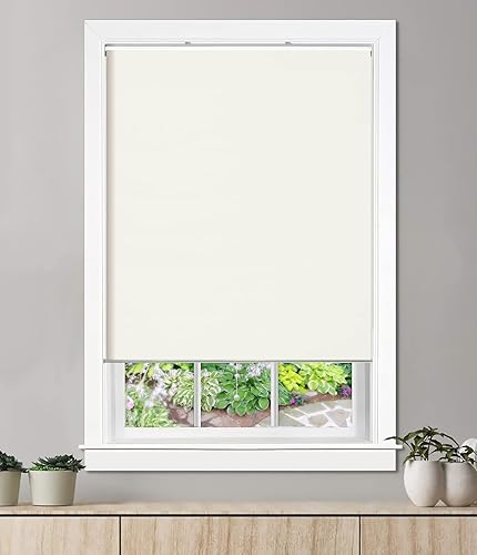 Miniatura 5 de ALLBRIGHT Persianas enrollables clásicas 100% opacas sin cordones para ventanas, sistema de resortes, con protección UV, aislamiento térmico,