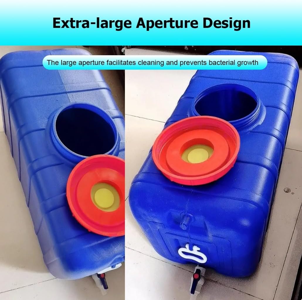 80-200 L Portable Blue Water Tank with Spigot & Hose, Water Storage Container for Camping, RV, Truck, Emergency Preparedness