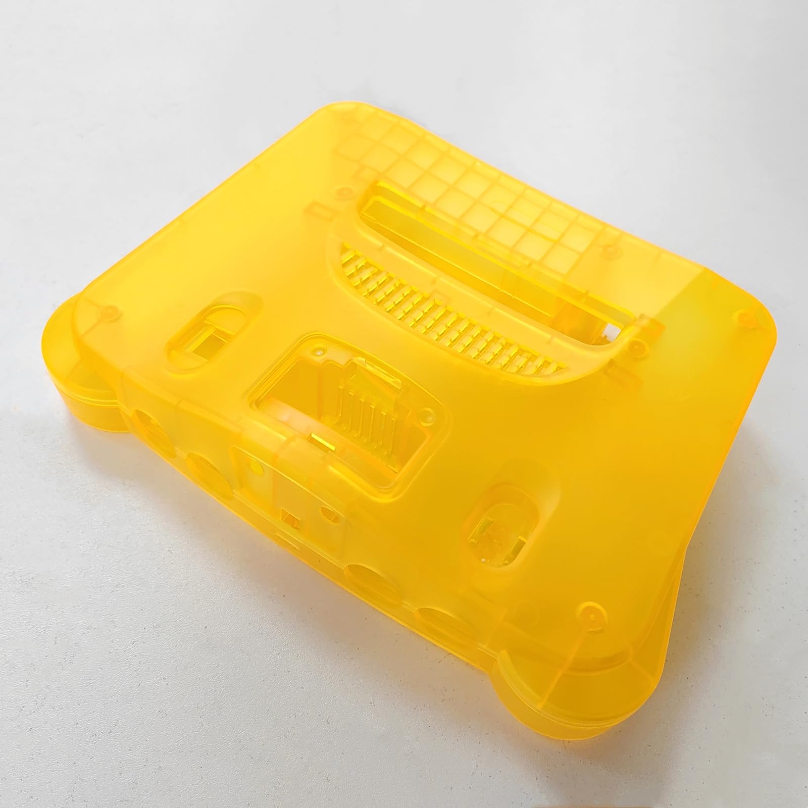 Hzxkqmil Carcasa de repuesto para consola de videojuegos retro N64, accesorios translúcidos con destornilladores para consola de juegos N64, naranja transparente