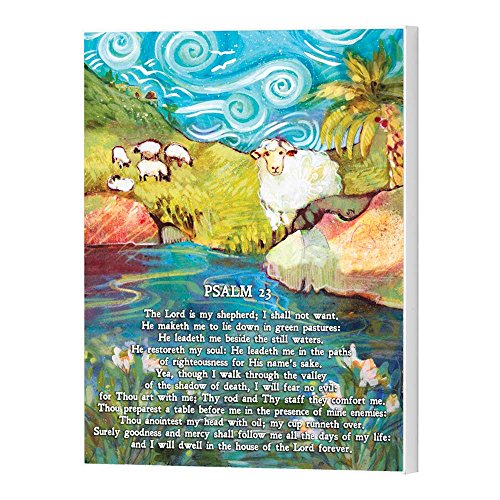 Lord is My Shepherd Blue 10 x 8 Wood Wall Plaque