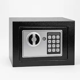 Cofre Digital Eletrônico com Teclado Numérico, Chaves de Segurança, Ideal para Casa, Escritório e Hotel