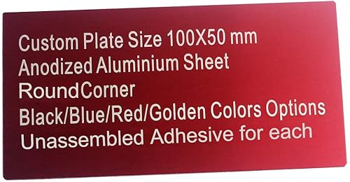 Miniatura 5 de Ebamaz Láminas de grabado con láser de aluminio anodizado para placa de metal, 3.937 x 1.969 x 0.020 in, esquina redonda con adhesivo (rojo, blanco,