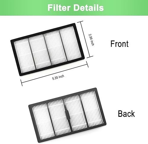 Miniatura 5 de Paquete de 9 piezas de repuesto Roomba S9 compatibles con iRobot Roomba S9+ (9550) S9 (9150) Robot Aspirador, 1 juego de cepillo de goma, 4 filtros,