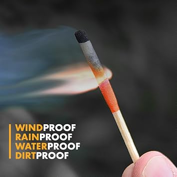 UCO Stormproof, Waterproof & Windproof Match Kit with 4 Packs of Refill Matches