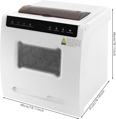 Miniatura 3 de Lavavajillas portátil para encimera, mini lavavajillas de 1100 W con 4 modos de limpieza, función de secado, pantalla táctil, manguera de entrada y