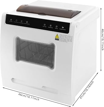 Portable Countertop Dishwasher, 1100W Mini Dishwashers with 4 Cleaning Modes, Drying Function & Inlet Hose, Touchscreen, Low Noise for 4-6 Person for Home Apartments and RVs, 110V