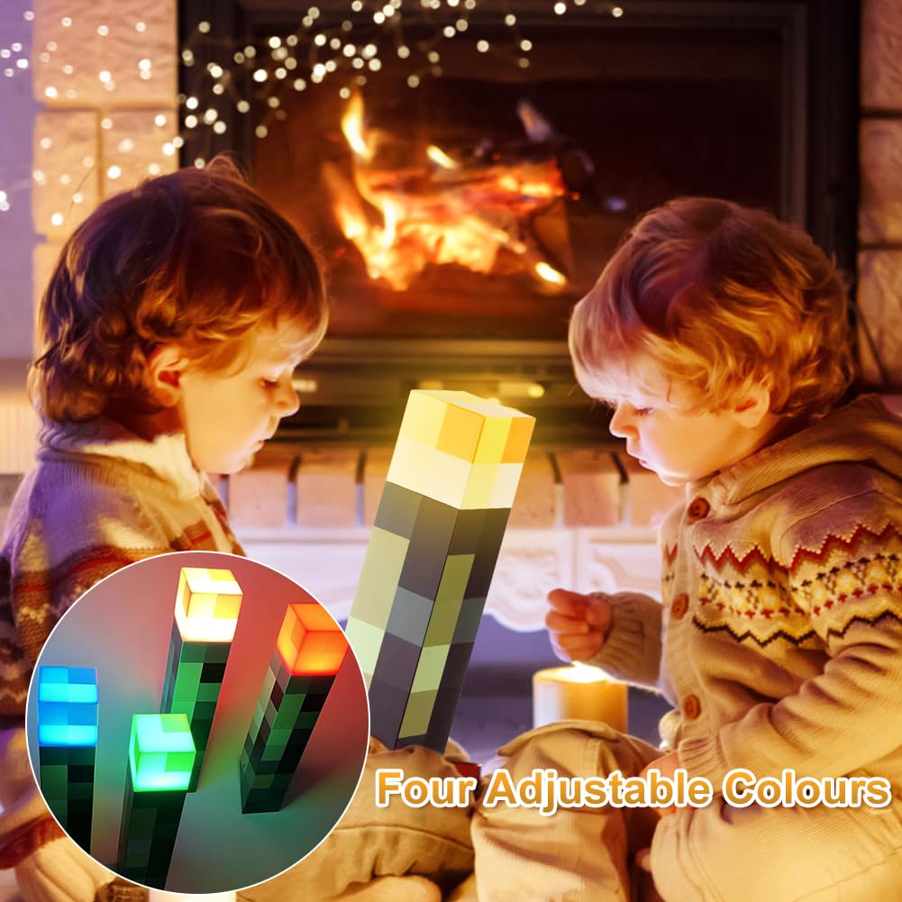 Craft Lampada da parete 4 colori – 28 cm lampada a mano/supporto da parete ricaricabile torcia LED con gancio, luce notturna 3D con ricarica USB per bambini, regalo per feste e cosplay