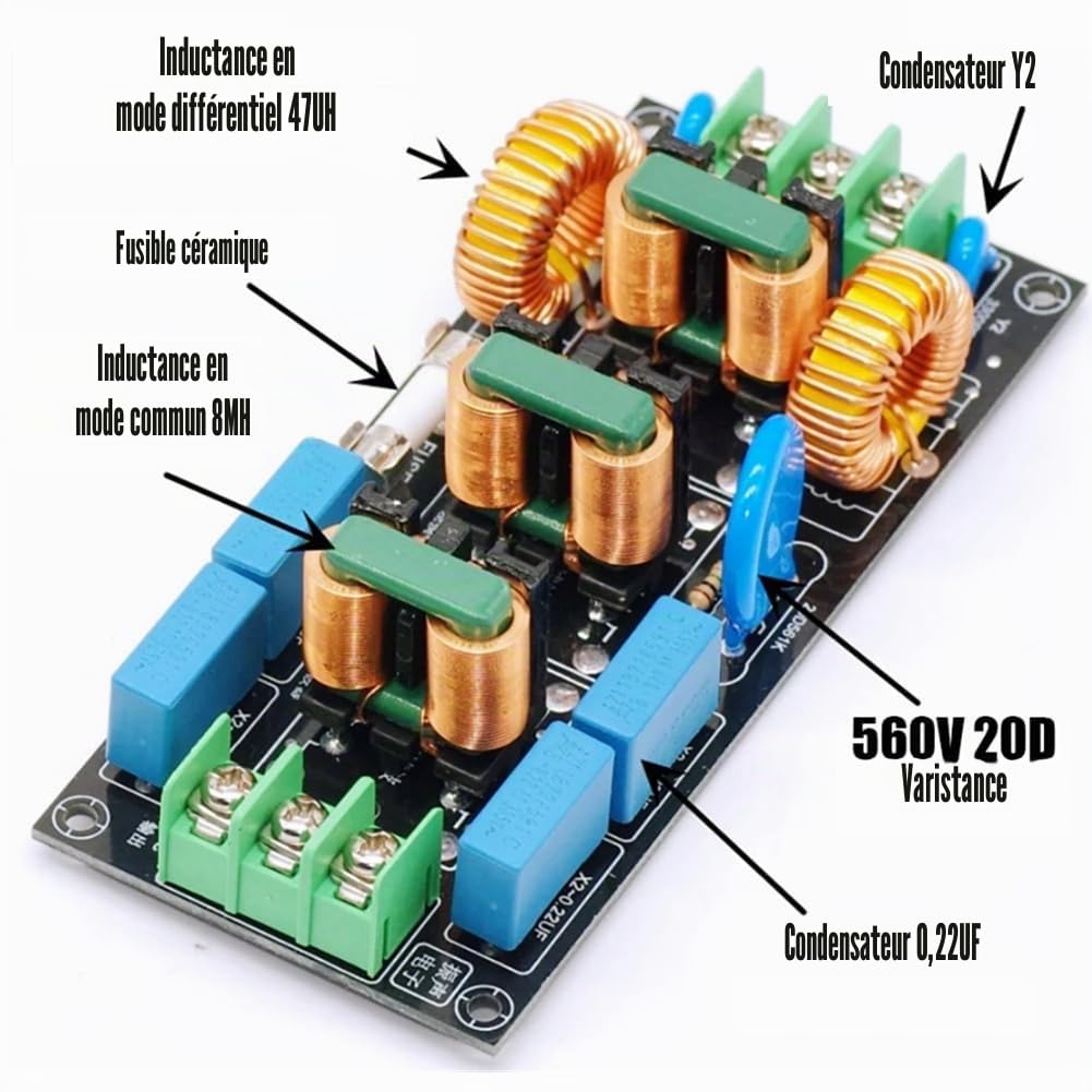 Filtre Filtre Audio Niveaux Alimentation CA 220 V 110 V Mode Différentiel commun de Sécurité EMC FCC 16A