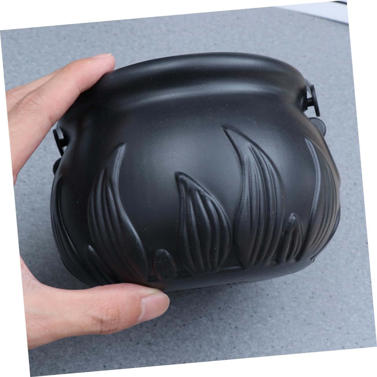 Halloween Black Witch Bucket 4pcs Plastic round Candy Holder