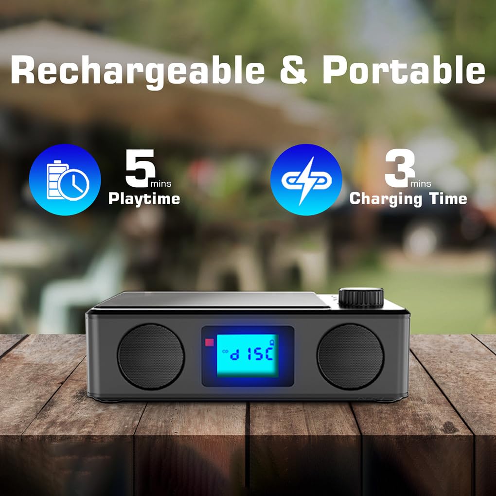 Lettore CD retrò con connettività Bluetooth. Goditi la musica ovunque. Lettore CD in ABS con altoparlanti integrati. Capacità della batteria di
