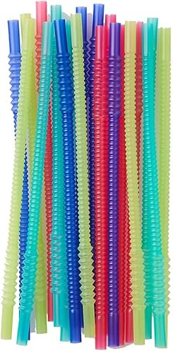 Tupperware Juego de 20 pajitas reutilizables con silbato azul, rojo, verde azulado