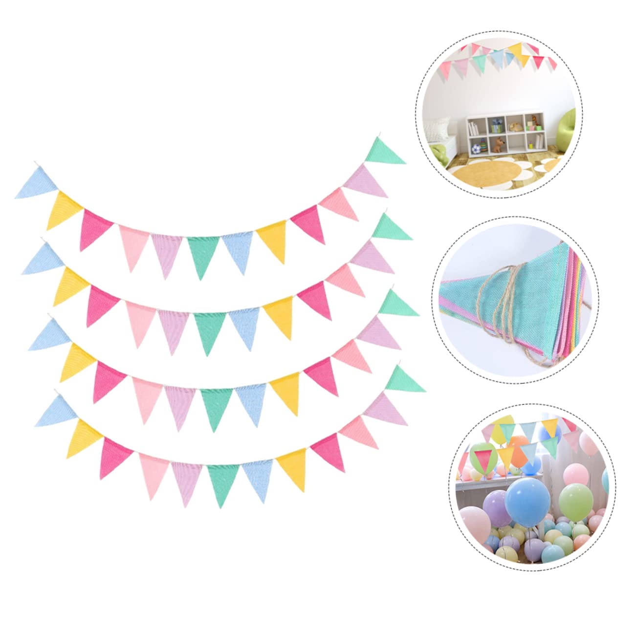 ULTECHNOVO 3 Series Banderín De Decoración De Fiestas Con Bodas Cumpleaños Y Celebraciones 4 Piezas X 3