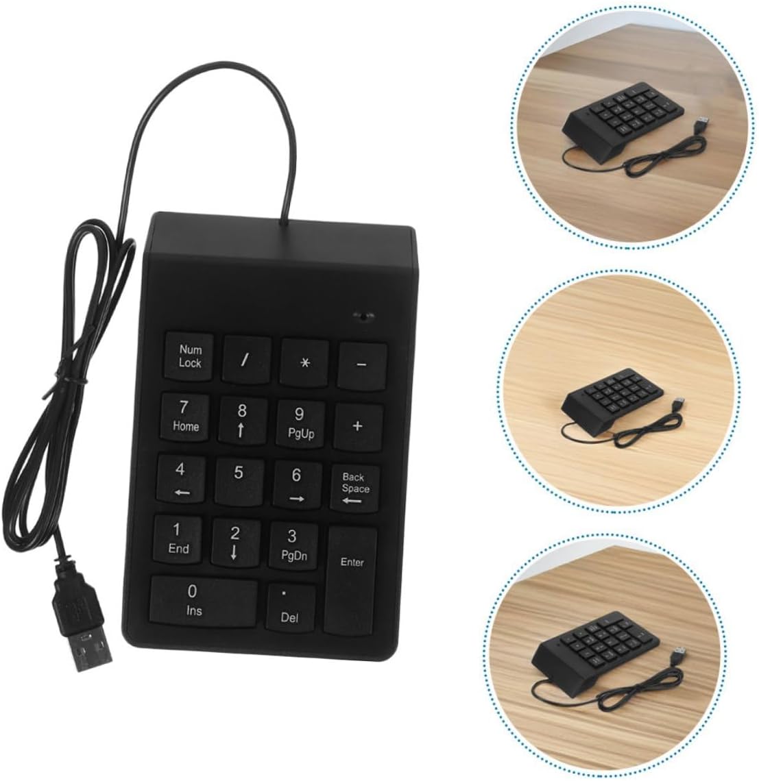BESPORTBLE 2pcs USB Numeric Keypad Mechanical 18-Key Number Pad for Laptop Desktop Computer Financial Accounting Use Portable Wired USB Numpad Keyboard