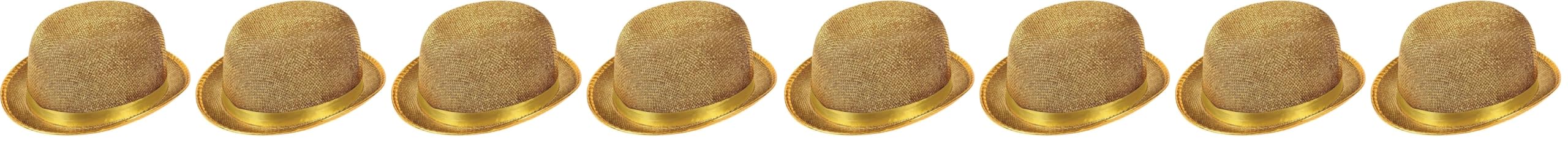 Gold Lurex Bowler Hat (Pack of 1) - Eye- Catching Design, Perfect Accessory for Parties, New Years Eve, World Book Day, Events, Cosplay, & More Halloween Halloween
