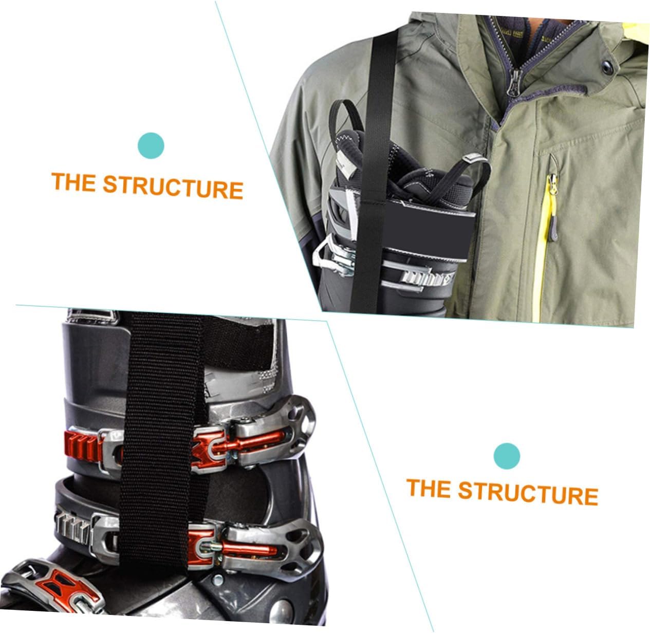 Djustable Snowboard Bindings Straps Ski Boot Carrier for Adults Boys and Girls Polyester Material