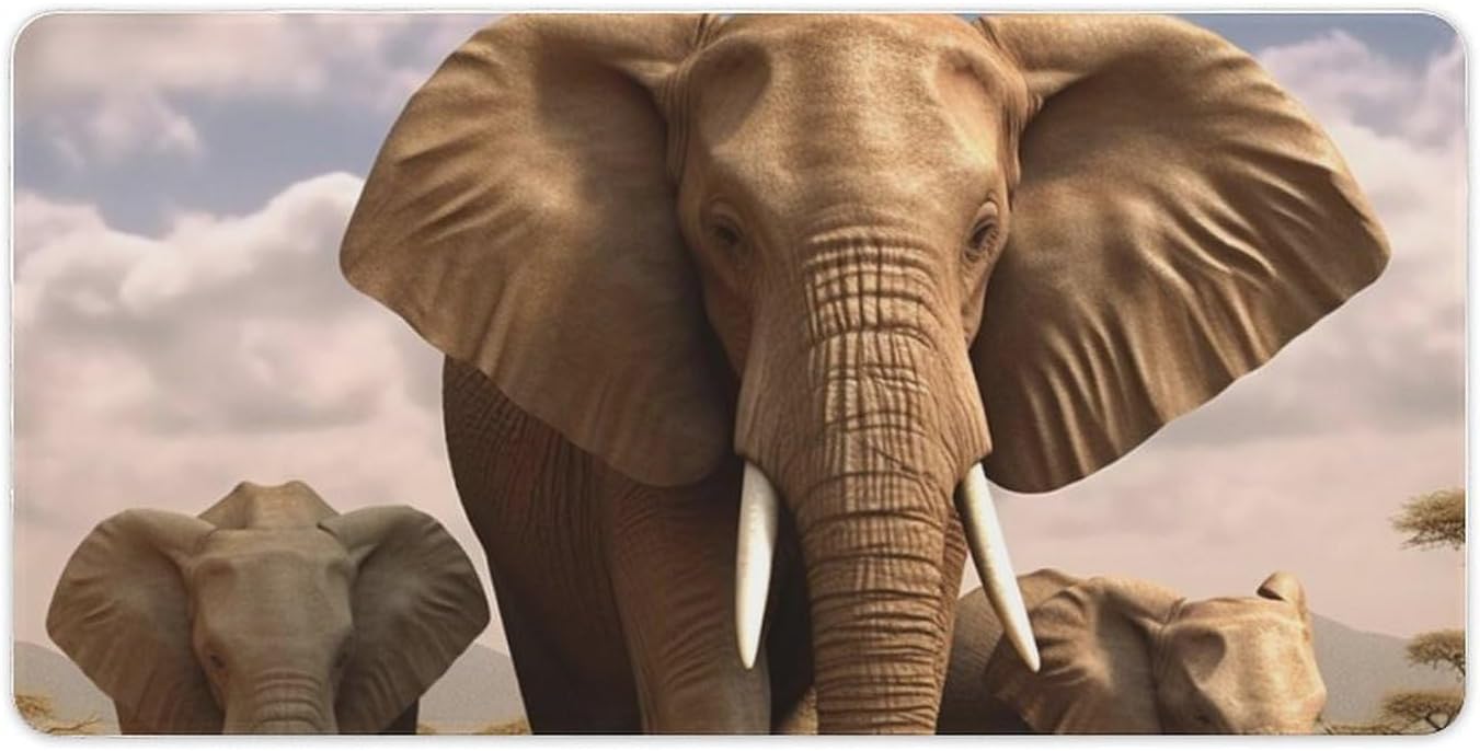 Alfombrilla Escritorio Elephant Family 60.96x30.48 cm Antideslizante