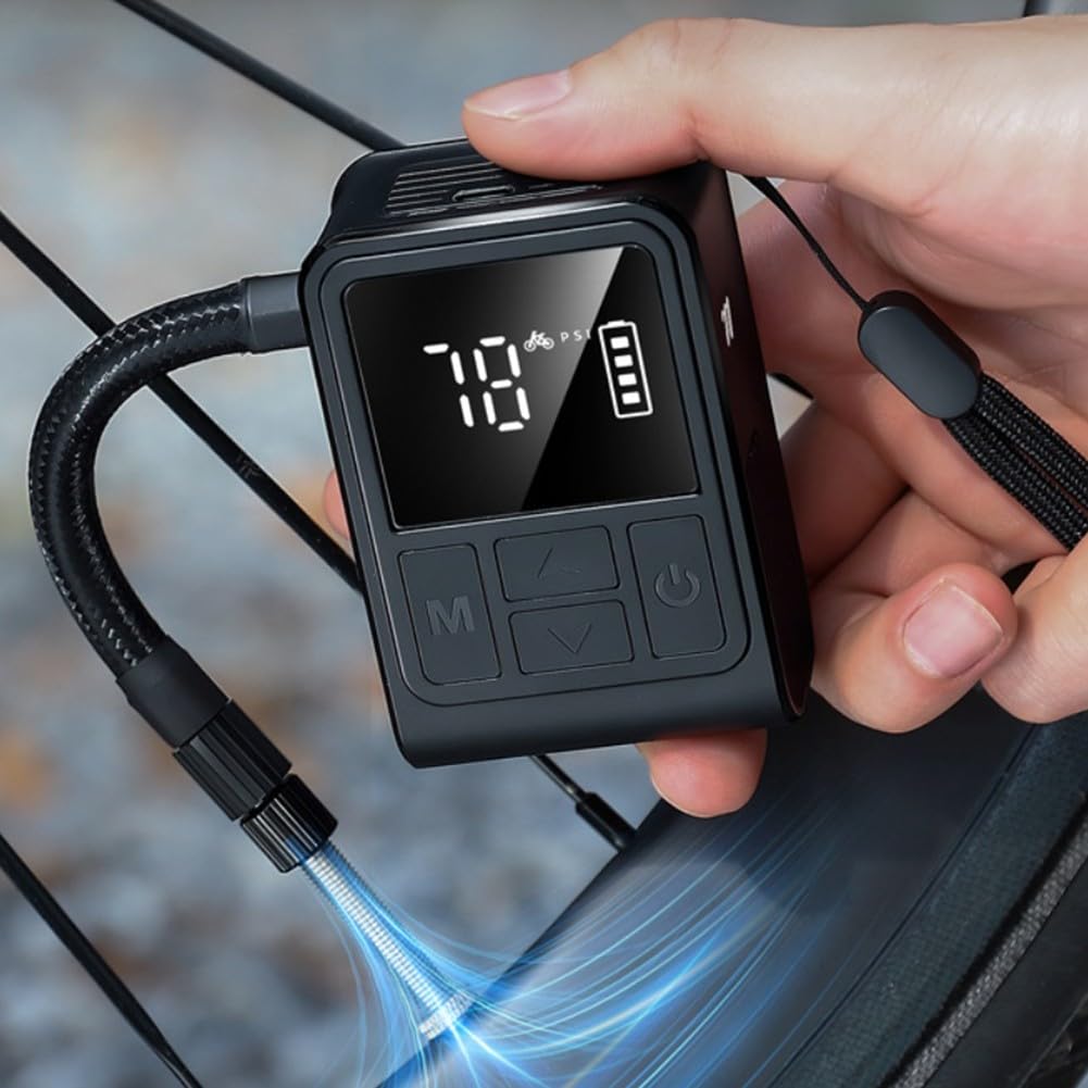 Elektrisches Fahrrad, Reifenfüller, tragbar, Luftkompressor, digitaler Druck, Pumpe mit hohem PSI, Pumpe 130, kabellos zum Radfahren