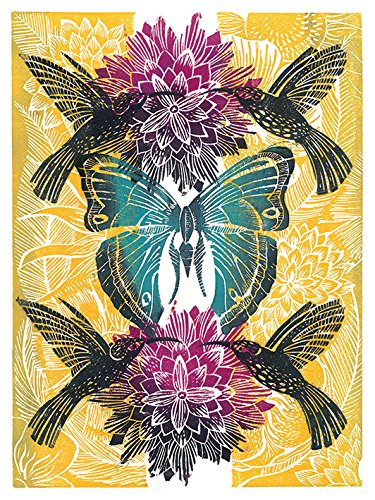 The Art Group "Amanda Colville Hummingbirds Canvas Print, Cotton, Multi-Colour, 1.80 x 30.00 x 40.00 cm